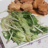 簡単一品♪水菜とレタスの中華風サラダ